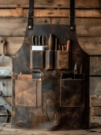 Coffee Bean Barista Brown Leather Apron