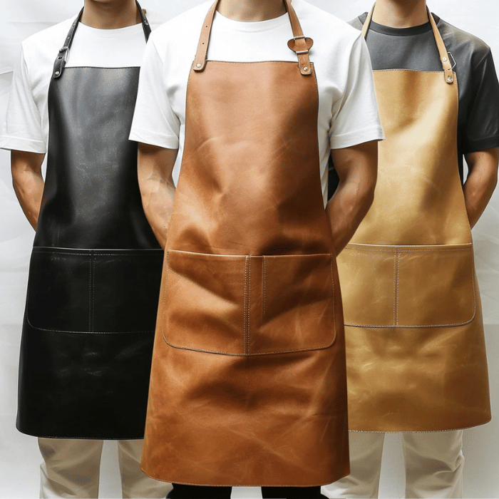 Tri-Tone Leather Cooking Apron