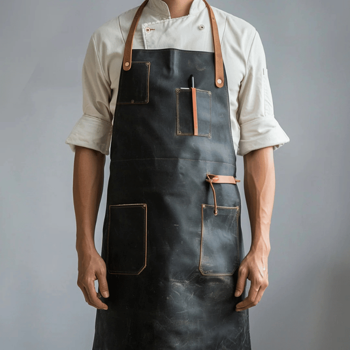 Men's BBQ Savior Leather Grilling Apron